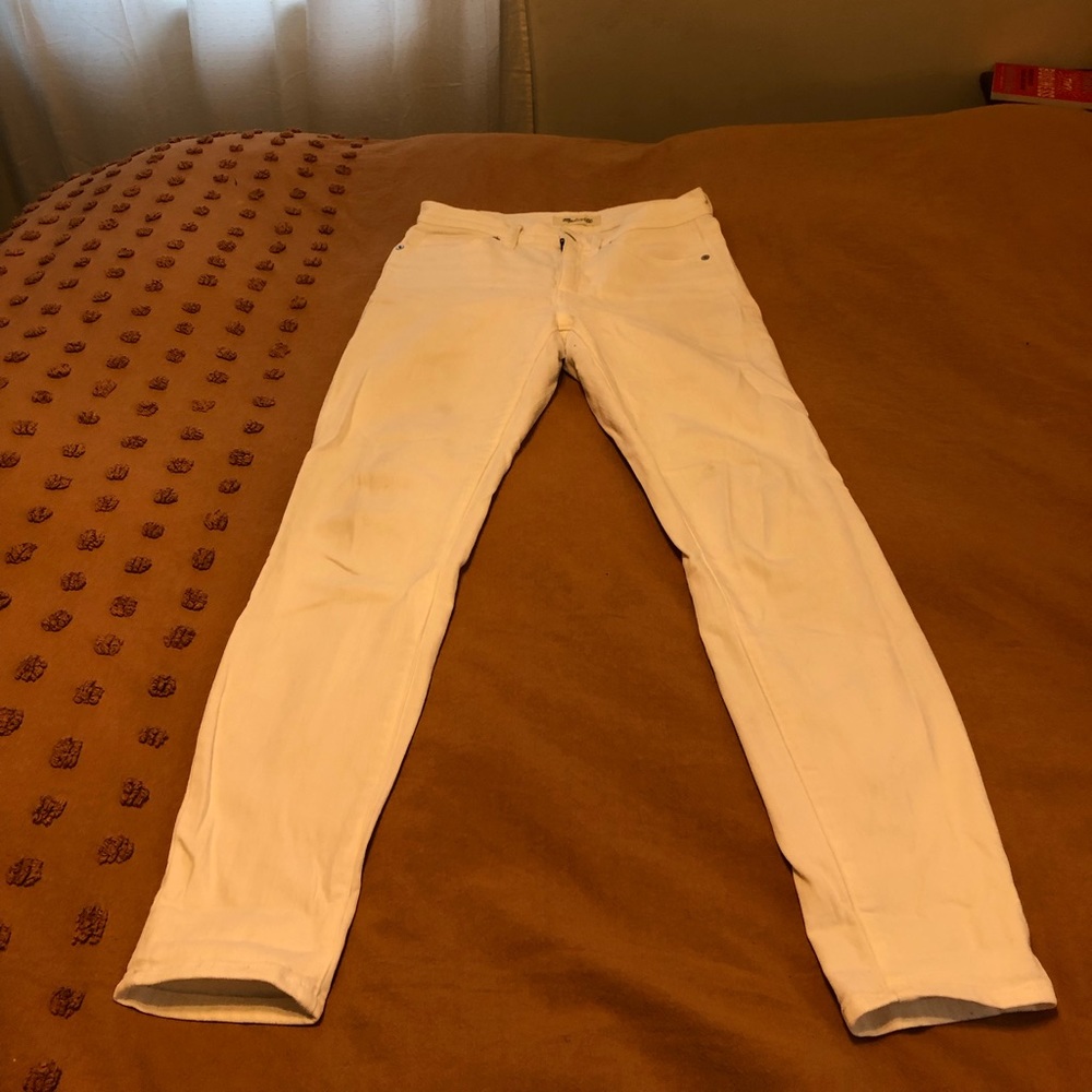 Madewell white high waisted skinny jeans